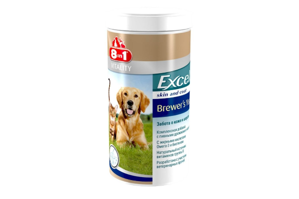 Витамины для собак и кошек 8 in 1 Excel Brewer's Yeast: здоровая кожа и роскошная шерсть вашего питомца