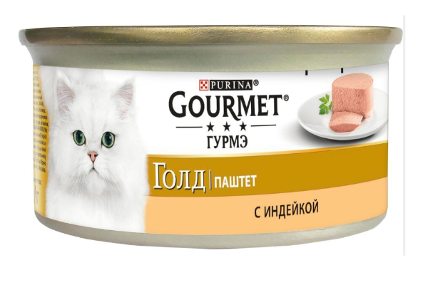 Влажный корм Gourmet Голд паштет для кошек с индейкой 85 г