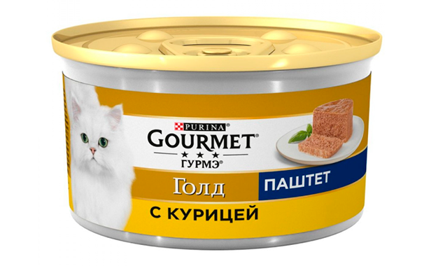 Влажный корм Gourmet голд паштет для кошек, с курицей 85гр