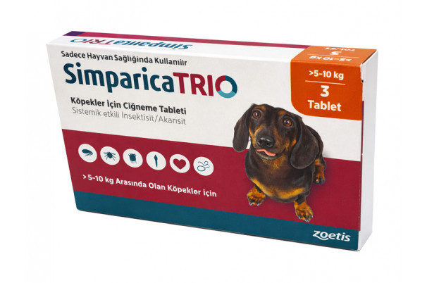 Симпарика Трио (Trio) таблетки от клещей и паразитов для собак