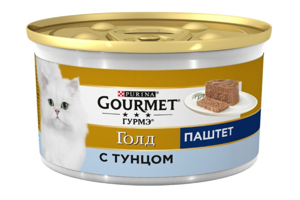 Влажный корм Gourmet Голд паштет для кошек с тунцом 85 г
